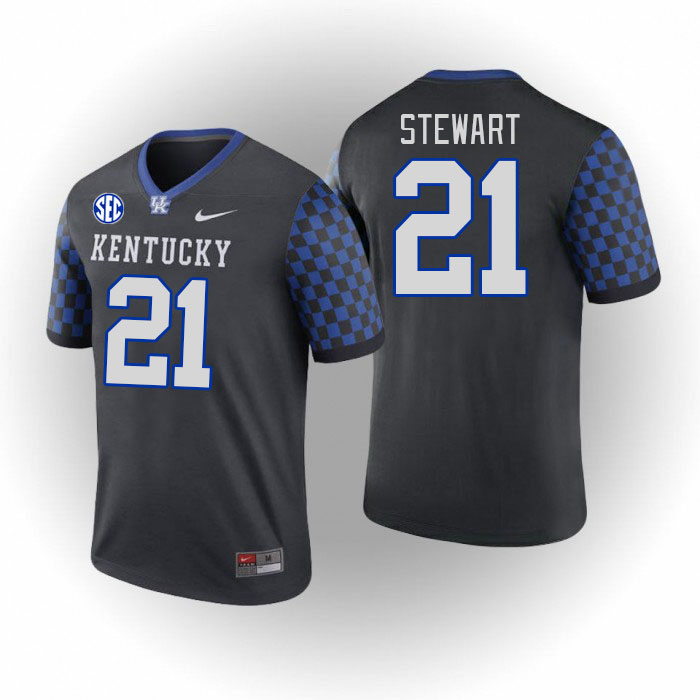 Men #21 Andre Stewart Kentucky Wildcats College Football Jerseys Stitched Sale-Black